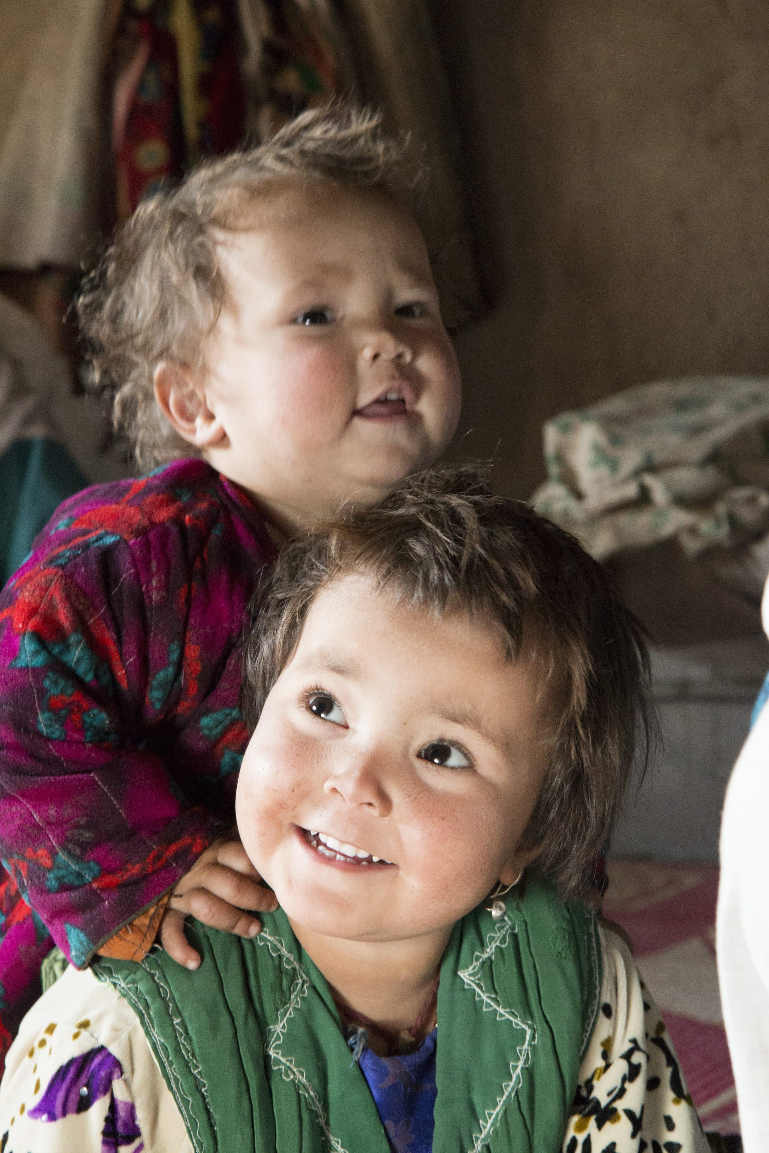 Medina and Zabiullah, children of Abdul Rahim, who was able to quit his drug addiction thanks to Islamic Relief's drug rehabilitation clinic in Afghanistan.